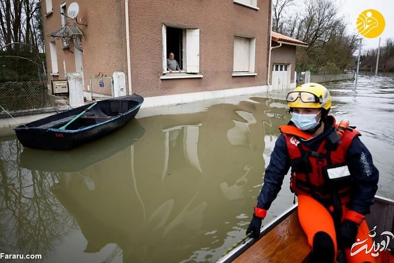 جاری شدن سیل در فرانسه + تصاویر